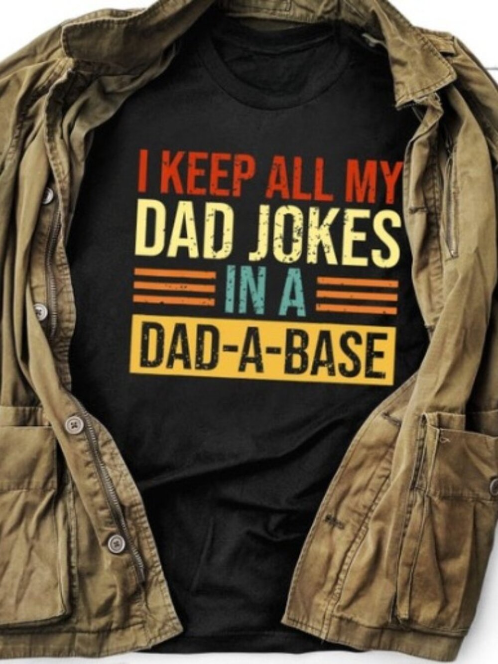 I Keep All My Dad Jokes in A Dad Base Shirt, Dad Joke Shirt, Father's Day Shirt
